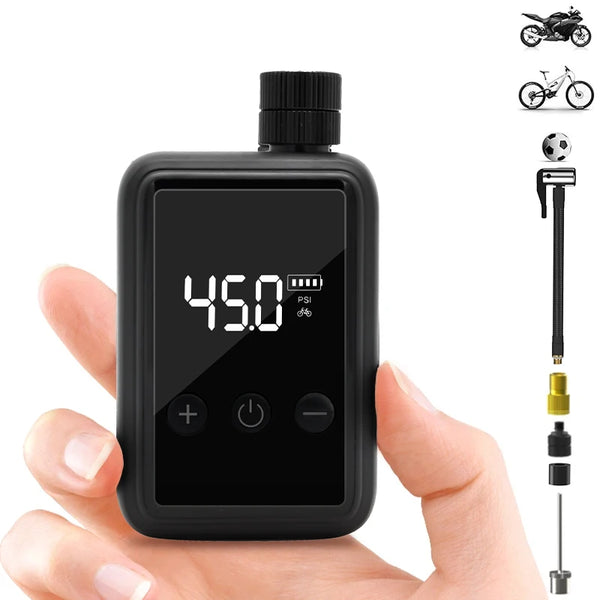 LumiGearPro<sup>TM</sup> Portable Rechargeable Bike Pump With Digital PSI Pressure Gauge