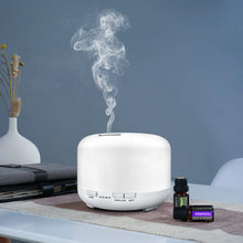 LumiGearPro TM 500ML Aroma Diffuser Trekornfarge, 5V 2A Essential Oil Aromaterapi Diffuser Luftfukter med fjernkontroll for hjemmekontor